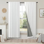 Black Out Curtains 63 Inch Long Small White Blackout Energy Saving Dining Room by Pitalk