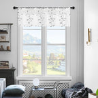MRTREES Sheer Voile Curtain Valances 2 Panels, Leaves Embroidered Valance - Image 7