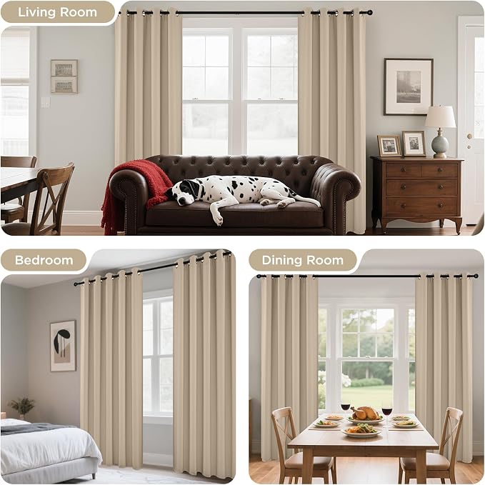 Joydeco Blackout Curtains 63 Inch Length 2 Panels Set, Thermal Insulated Long - Image 6