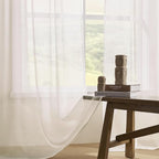 Joydeco Sheer Curtains 84 Inches Long, Cream Curtains - Image 4