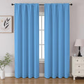 CUCRAF Light Blue Blackout Curtains 90 inch Length 2 Panels Set, Rod Pocket by CUCRAF