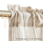 JINCHAN Striped Valance Window Treatment Linen Valance - Image 6