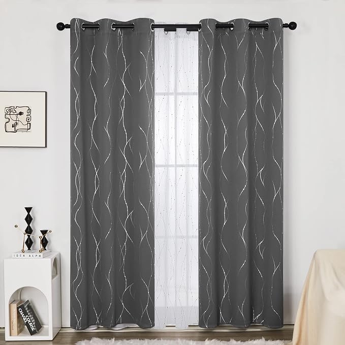 Deconovo Blackout Curtain, Thermal Insulated Soundproof Grommet Drapes - Image 2