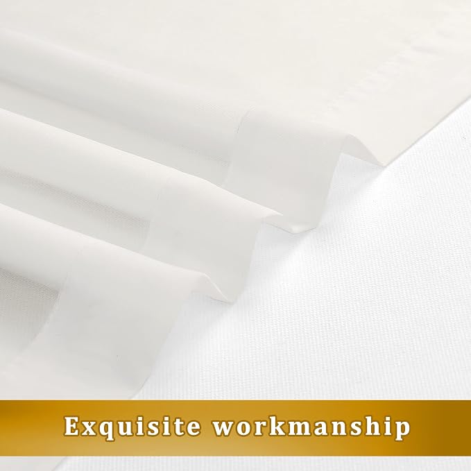 Aiyufneg Ivory Window Valances Sheer Curtains, Modern Top Dual Rod Pocket Light - Image 5