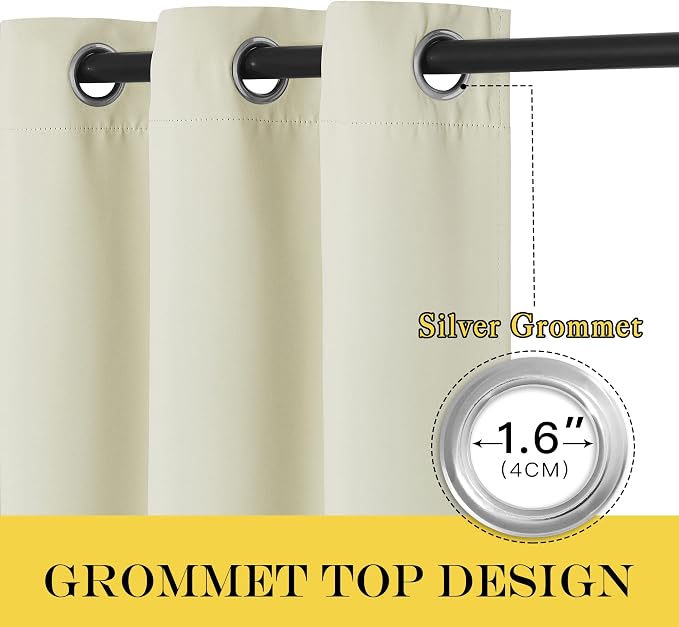 NICETOWN Room Darkening Beige Curtains - Image 2