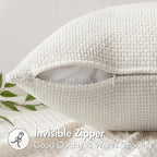 MIULEE Pack of 2 Couch Throw Pillow Covers 18x18 Inch Neutral Pure White Modern - Image 5