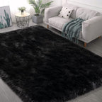 Black Faux Fur Rug for Bedroom 3'x5' Soft Shag Fuzzy Rugs for Living Room - Image 7
