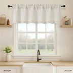 OVZME Natural Valance for Windows, Light Filtering Faux Linen Textured Small by OVZME