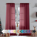 Aiyufeng Sheer Window Curtain Panels 90 Inch Long 2 Pieces, Voile Top Dual Rod by Aiyufeng