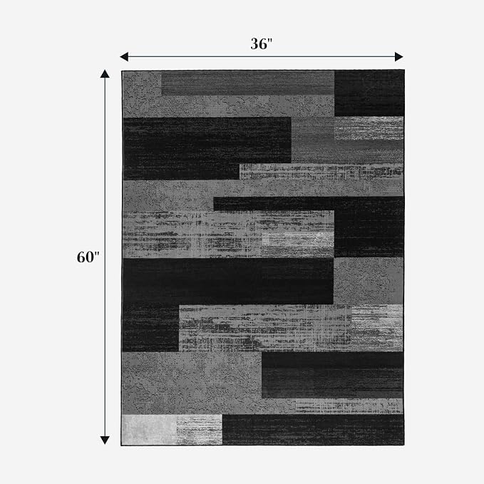 LIANLAM 3x5 Washable Area Rugs for Living Room and Bedroom, Vintage Checkered - Image 2