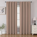 CUCRAF Khaki Blackout Curtains 96 inch Length 2 Panels Set, Rod Pocket Room by CUCRAF
