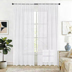 SpaceDresser Check Sheer Curtains 63 Inches Long by SpaceDresser