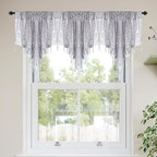 Molaxhome Swag Curtain 51 inch Length Rod Pocket Scalloped Curtain Valance by Molaxhome
