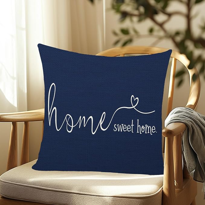MFGNEH Home Sweet Home Quotes Farmhouse Pillow Covers 18x18 Inch, Farmhouse - Image 4
