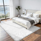 8x10 Area Rugs for Living Room:Ultra Soft Fluffy Shag White Rugs for Bedroom - Image 2