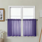 Gwine Short Kitchen Sheer Curtains 24 Inch Length by Gwine