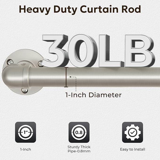 Zeerobee Curtain Rods for Windows 32 to 48, 1 Inch Industrial Wrap Around - Image 4