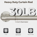 Zeerobee Curtain Rods for Windows 72 to 144, 1 Inch Industrial Wrap Around - Image 4
