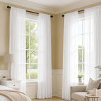 MIULEE White Sheer Curtains 94 Inches Long, 4 Panels Set, Light Filtering Voile - Image 2