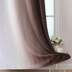 Estelar Textiler Brown and Greyish White Ombre Short Blackout Cafe Curtains 36 - Image 6