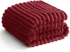 HIMEET Deep Red Ribbed Throw Blanket by Unknown