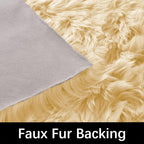 Latepis Yellow Round Rug 3ft Small Circle Faux Sheepskin Fur Rug Fluffy Boho - Image 4