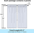 Simplebrand White Sheer Curtains 84 Inches Long, Light Filtering Rod Pocket - Image 2
