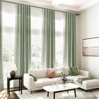 Desert Sage Linen Curtains for Living Room 105 Inches Long Light Filtering Semi - Image 6