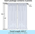 Simplebrand Ivory Sheer Curtains 108 Inches Long, Extra Long Rod Pocket Solid - Image 2