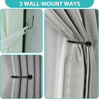 8 Pcs Curtain Tie Backs Curtain Wall Hooks Black Curtain Holdbacks U Shaped - Image 4