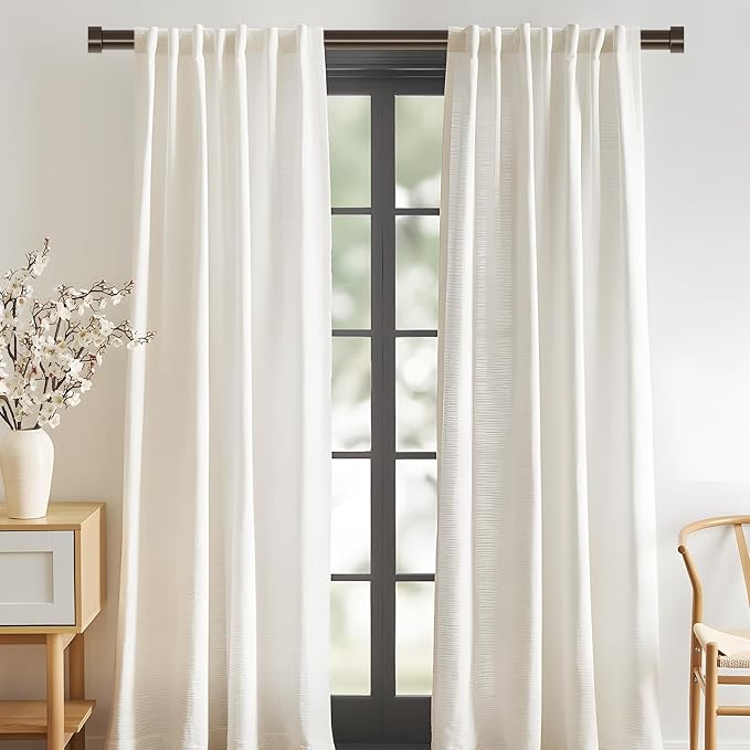 VOIIY 2 Pack Curtain Rods for Windows 18 to 42 Inch, Bronze 1'' Diameter - Image 2