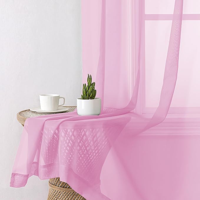 Aiyufeng Pink Short Curtains Sheer Bathroom - Image 4