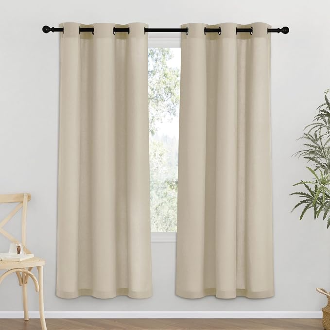 NICETOWN Angora Thick Linen Curtains 72" Length, Grommet Privacy Window by NICETOWN
