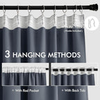 MIULEE Stone Blue Back Tab Blackout Curtains 84 Inch Length 2 Panels Set - Image 3