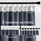 MIULEE Stone Blue Back Tab Blackout Curtains 108 Inch Long 2 Panels Set - Image 3