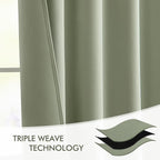 MIULEE Sage Green Back Tab Blackout Curtains 72 Inch Length 2 Panels Set - Image 7