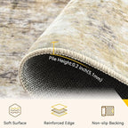 Washable Area Rugs 9'x12' Non-Slip Modern Abstract Soft - Image 4