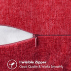 MIULEE Pack of 2 Christmas Pillow Covers 24x24 Inch Red Farmhouse Decorative - Image 3