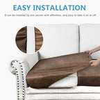 Leather Look Couch Cushion Covers Sofa Seat Slipcovers Sets Couches Furniture - Image 6