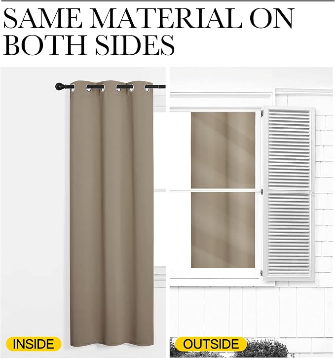 NICETOWN Bedroom Curtains Blackout Drapery Panels, 2 Panels, 70 x 108 inches - Image 5