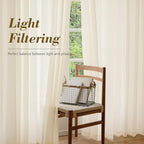 FMFUNCTEX Sheer Non-See-Through Butter Cream Curtains - Image 5