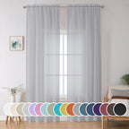 OWENIE Sheer Curtains 96 inches Long by OWENIE