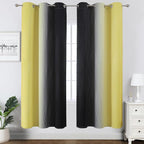 Estelar Textiler Yellow and Black Ombre Blackout Curtains - Image 2