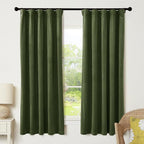 RYB HOME Olive Green Velvet Curtains 72 inches Length by RYBHOME