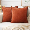 MIULEE Pack of 2 Couch Throw Pillow Covers 18x18 Inch Rust Farmhouse Decorative by MIULEE