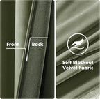 MIULEE Velvet Curtains Sage Green Elegant Grommet Curtains Thermal Insulated - Image 3