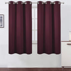 LEMOMO Burgundy Red Thermal Blackout Curtains/38 x 63 Inch/Set of 2 Panels Room by Lemomo