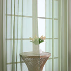 OVZME Sheer Sage Green Curtains 108 Inches Long 2 Panels Set, 59 Inch Extra - Image 3