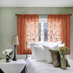 HOMEIDEAS Fall Burnt Orange Sheer Kitchen Curtains 52 x 45 Inch Length 2 Panels - Image 7