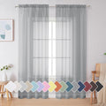 Simplebrand Light Grey Sheer Curtains 72 Inches Long 2 Panels by Simplebrand